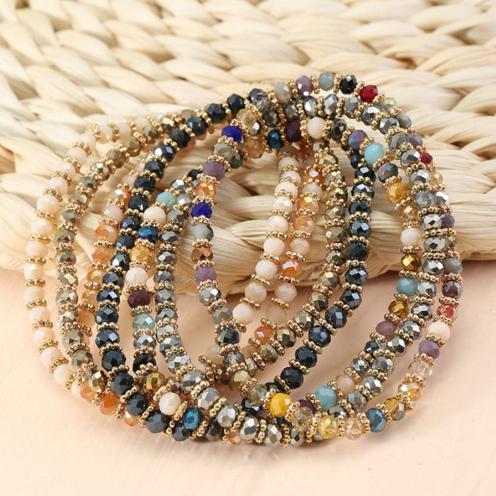 Wholesale Bracelet Glass Electroplating Colorful Pearl Bracelet MOQ≥2 JDC-BT-NanH010