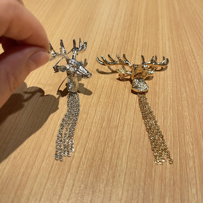 Wholesale Brooch Alloy Christmas Tassel Elk Head JDC-BC-ZhuiX002