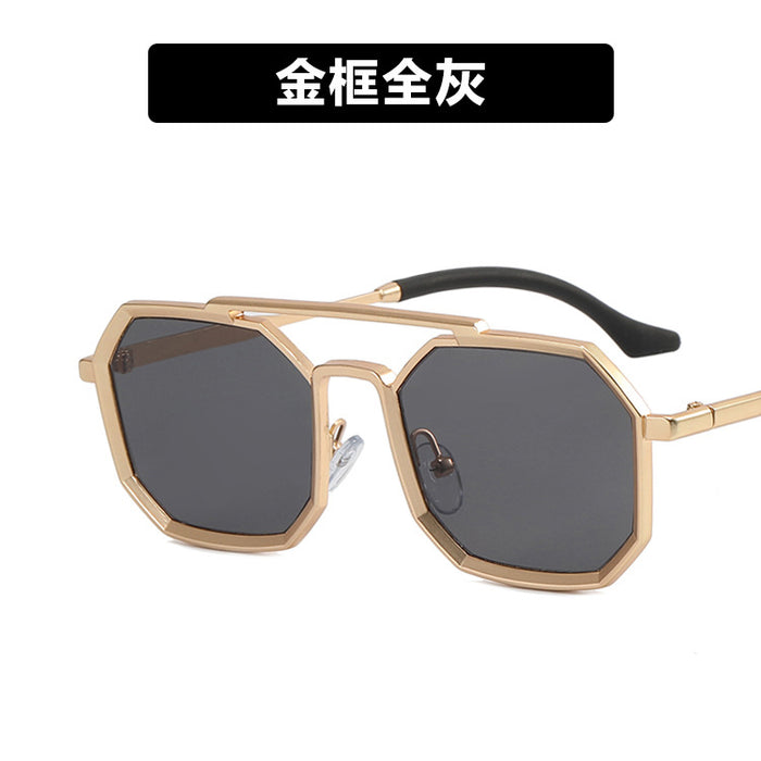 Wholesale Steampunk Double Bridge Sunglasses Men Polygon JDC-SG-KD169