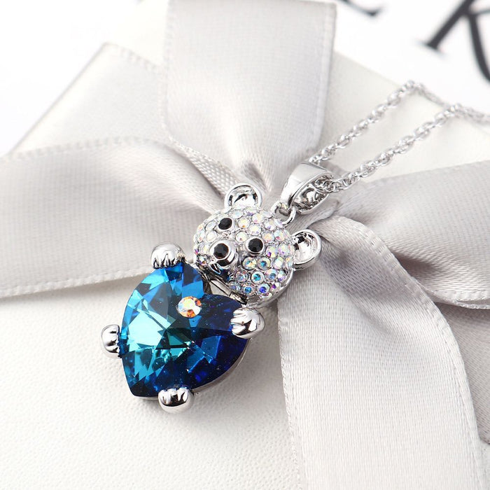 Jewelry WholesaleWholesale Cartoon Cute Full Diamond Holding Love Bear Pendant Amethyst Necklace JDC-NE-XunO052 Necklaces 循欧 %variant_option1% %variant_option2% %variant_option3%  Factory Price JoyasDeChina Joyas De China