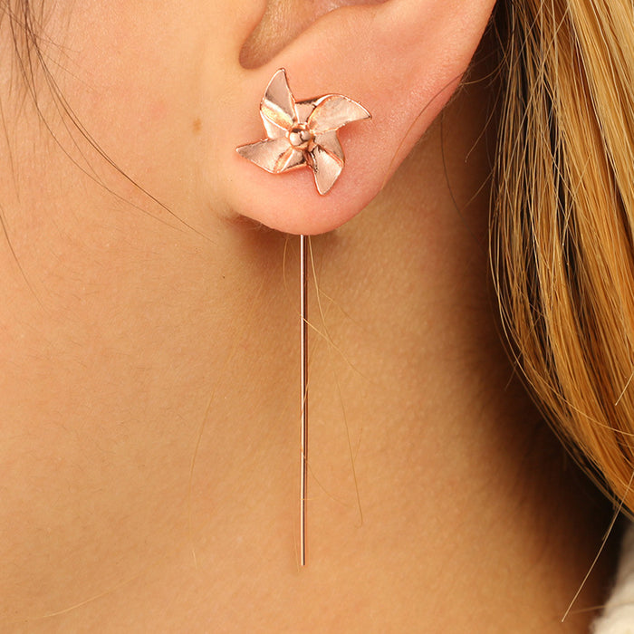 Wholesale earrings alloy cute geometric pinwheel MQO≥2 JDC-ES-lingg021