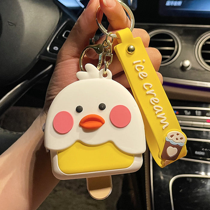 Wholesale keychain wallets Cartoon Epoxy Little Yellow Duck Coin Purse Keychain Pendant MOQ≥5 JDC-KC-XinJY002