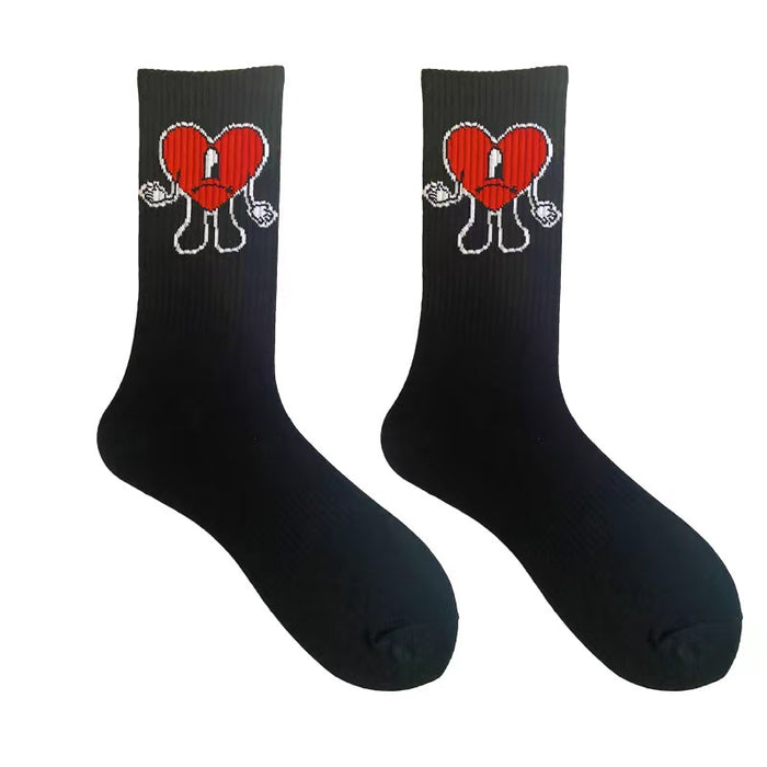 Wholesale Socks Cotton Funny Heart Pattern Socks MOQ≥2 (F) JDC-SK-DSY001