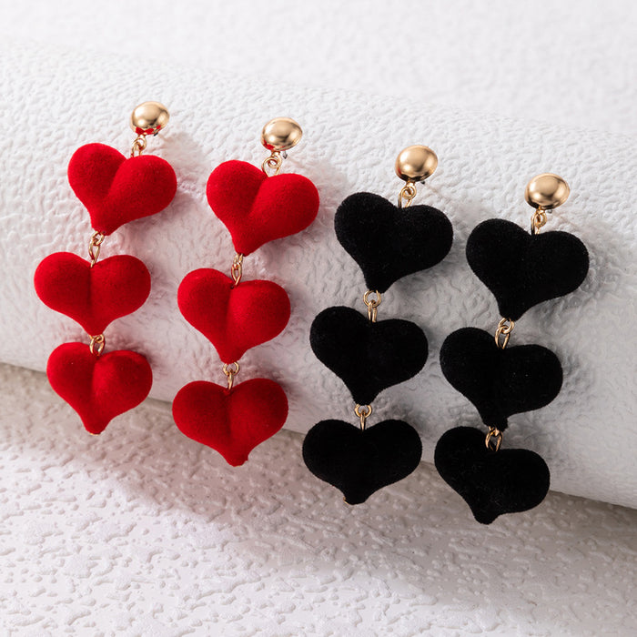 Wholesale Alloy Plush Heart Earrings MOQ≥2 JDC-ES-lingg009