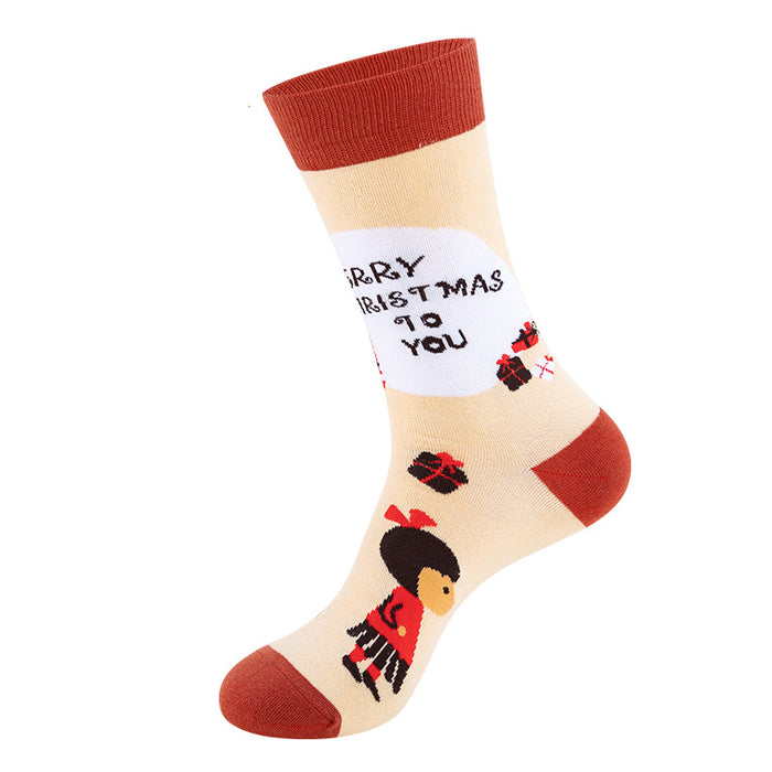 Wholesale socks christmas snowman cartoon tube socks autumn winter MOQ≥3 JDC-SK-JTeng001