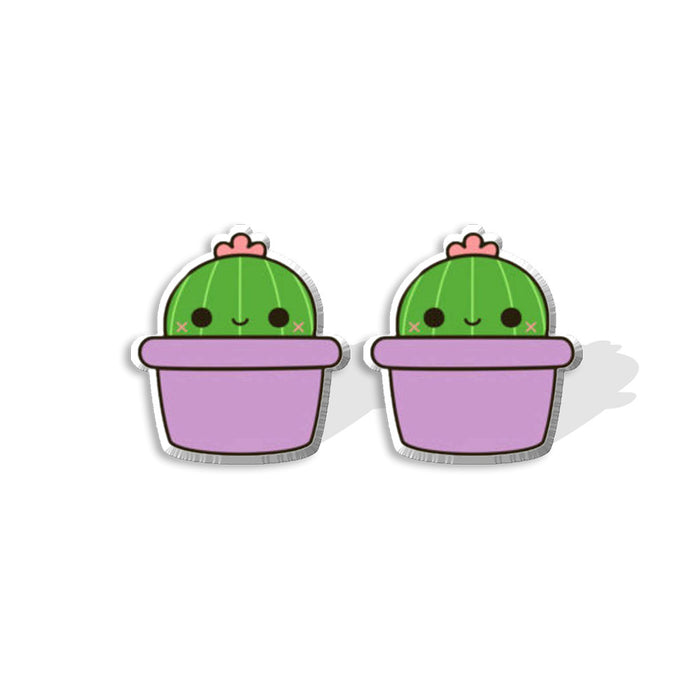 Wholesale Earrings Resin Cute Succulent Stainless Steel Stud Earrings MOQ≥2 JDC-ES-XiangL029