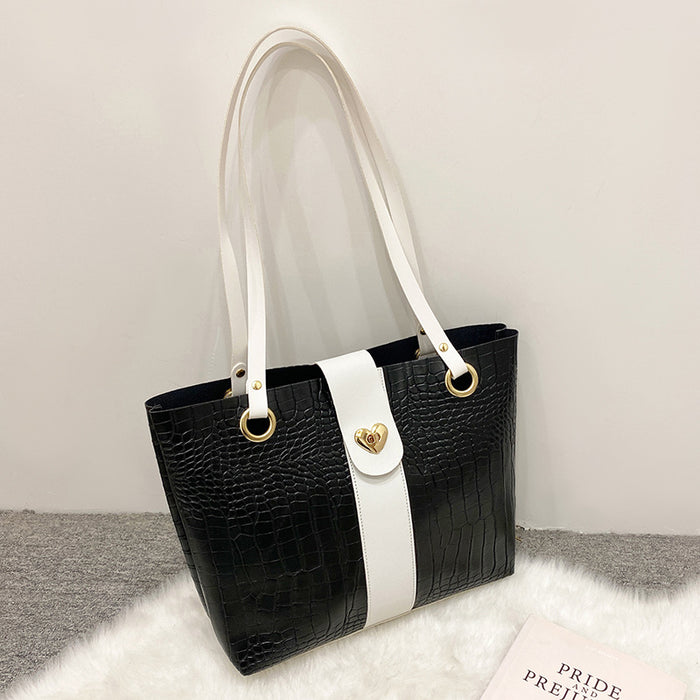 Wholesale Handbag PU Colorblock Crocodile Pattern Large Capacity JDC-HB-Zhonghao003