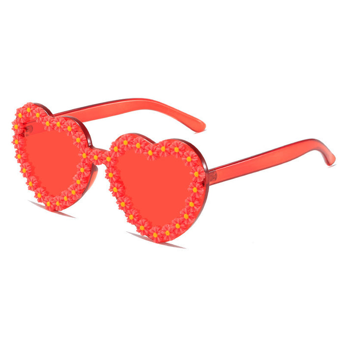 Wholesale Youth Shaped HD Sunglasses Heart Shaped Sunglasses Creation JDC-SG-HongW007