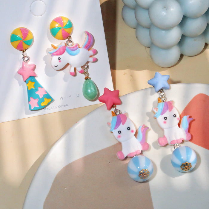 Wholesale 925 Silver Needle Cartoon Resin Earrings JDC-ES-XNWE021