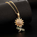 Jewelry WholesaleWholesale Gold Plated Copper Zircon Colorful Chain Sun Flower Pendant Necklace JDC-NE-ShangY001 Necklaces 尚易 %variant_option1% %variant_option2% %variant_option3%  Factory Price JoyasDeChina Joyas De China