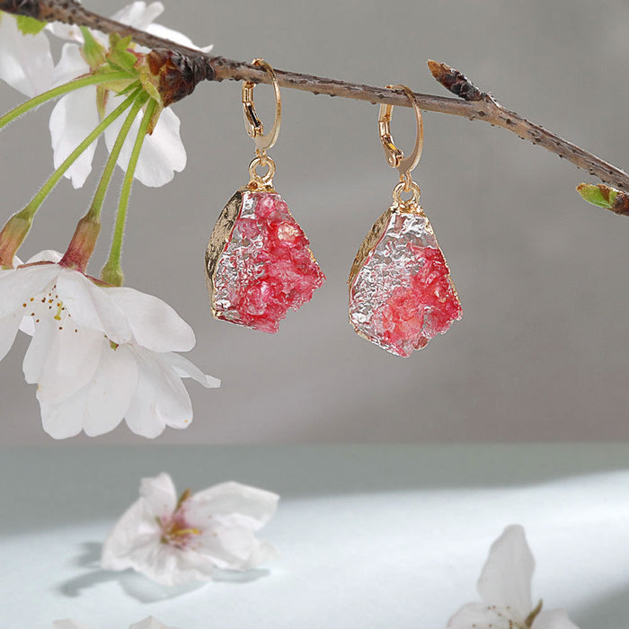 Wholesale Imitation Mineral Resin Alloy Gradient Earrings MOQ≥2 JDC-ES-Zhongn015