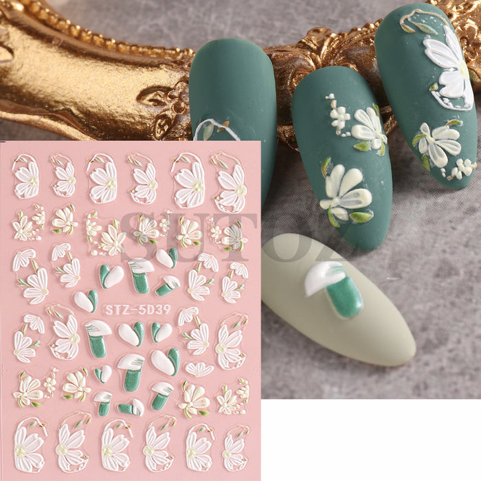 Wholesale Embossed Flowers Nude Slice Stickers JDC-NS-SuoT002