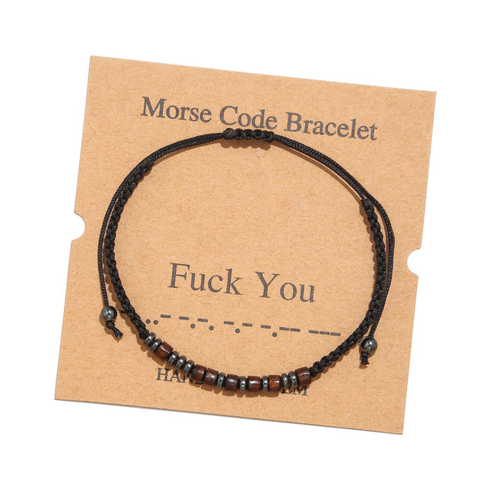 Wholesale Morse Code Crystal Couple Bracelet JDC-BT-ZhuJ003