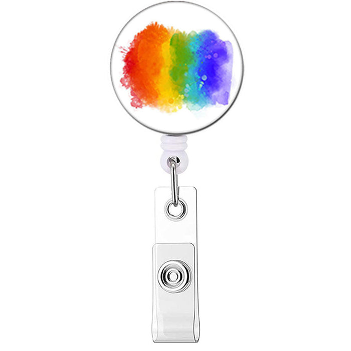 Wholesale Rainbow Flag Easy Pull Buckle LGBT Gay Badge ID Retractable Buckle MOQ≥10 JDC-KC-NDou001