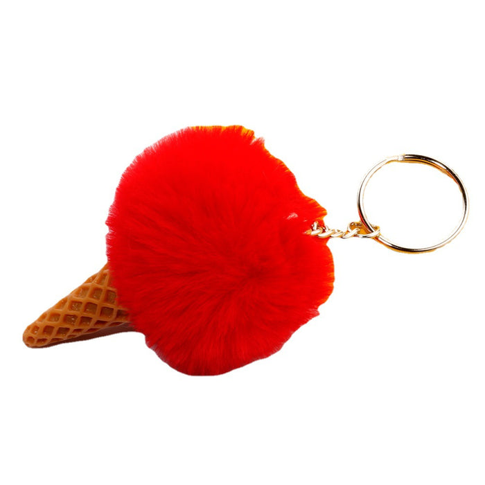 Jewelry WholesaleWholesale Ice Cream HairBall Keychain JDC-KC-QiShi006 Keychains 奇释 %variant_option1% %variant_option2% %variant_option3%  Factory Price JoyasDeChina Joyas De China