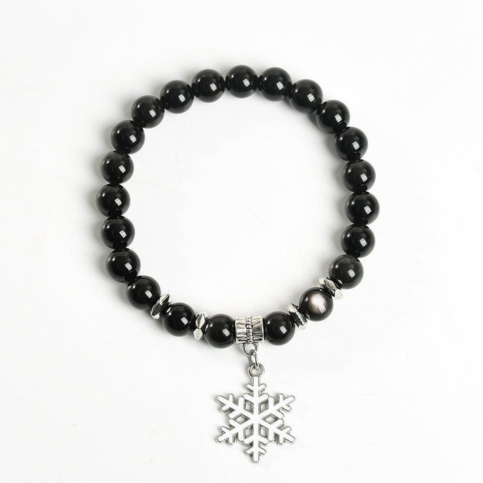 Wholesale Christmas Bracelet Cute Snowflake Crystal Creative Style JDC-BT-ZhiSF001