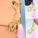 Jewelry WholesaleWholesale pink tassel gold diamond-encrusted letter alloy key chain MOQ≥10 JDC-KC-yongz004 Keychains 永泽 %variant_option1% %variant_option2% %variant_option3%  Factory Price JoyasDeChina Joyas De China