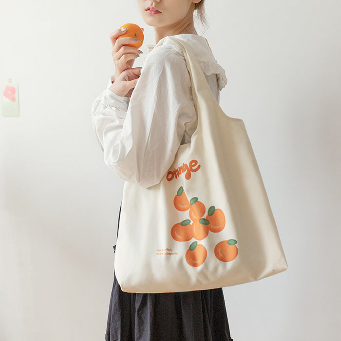 Jewelry WholesaleWholesale canvas bag cute fruit print large capacity literary canvas bag JDC-SD-Sugao001 Shoulder Bags 素帛 %variant_option1% %variant_option2% %variant_option3%  Factory Price JoyasDeChina Joyas De China