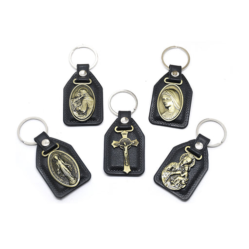 Jewelry WholesaleWholesale Leather Vintage Icon Religious Ornament JDC-KC-BYou003 Keychains 百优 %variant_option1% %variant_option2% %variant_option3%  Factory Price JoyasDeChina Joyas De China