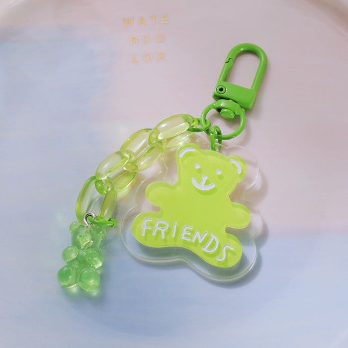 Jewelry WholesaleWholesale Acrylic Bag Hanging Bear Keychain JDC-KC-Yaoyun014 Keychains 瑶韵 %variant_option1% %variant_option2% %variant_option3%  Factory Price JoyasDeChina Joyas De China