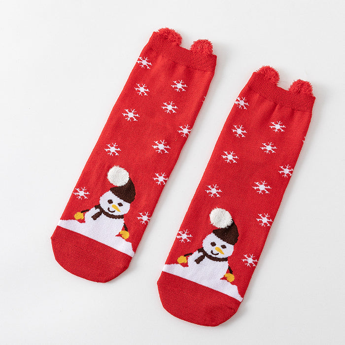 Wholesale Socks Cotton Christmas Stereo Ear Socks MOQ≥3 JDC-SK-BingTao001