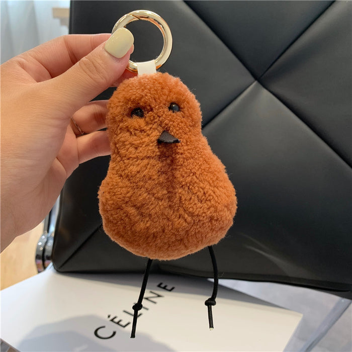 Wholesale Keychains For Backpacks ugly cute cute real wool bird car keychain pendant JDC-KC-DJu004