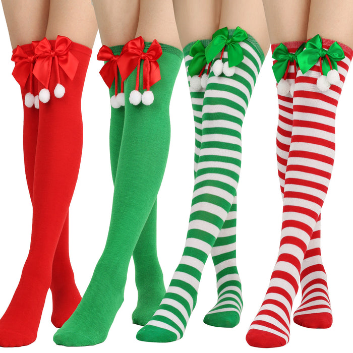 Wholesale Sock Polyester Cotton Christmas Socks Balls Over the Knee JDC-SK-XQ027