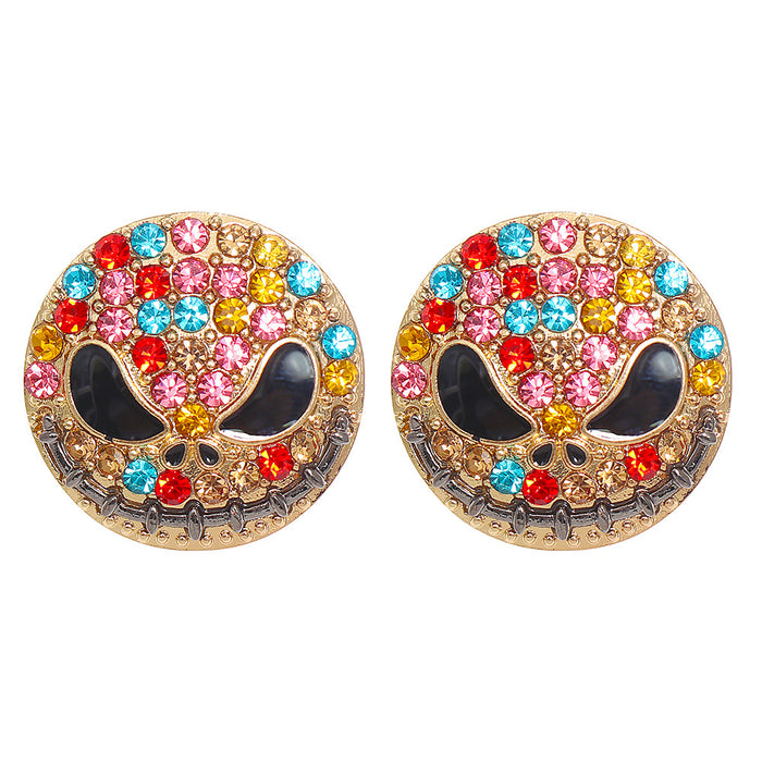 Wholesale Earrings Alloy Halloween Demon Diamond Ear Studs JDC-ES-JJ255