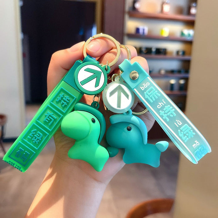 Wholesale Keychain PVC Creative Cute Green Horse MOQ≥2 JDC-KC-GHui023