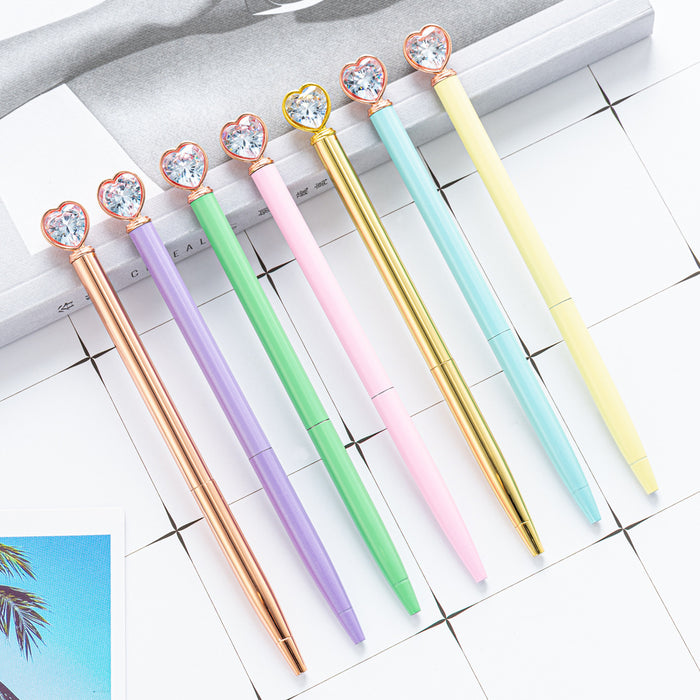 Wholesale Love Diamond Metal Ballpoint Pen MOQ≥2 JDC-BP-Huah056