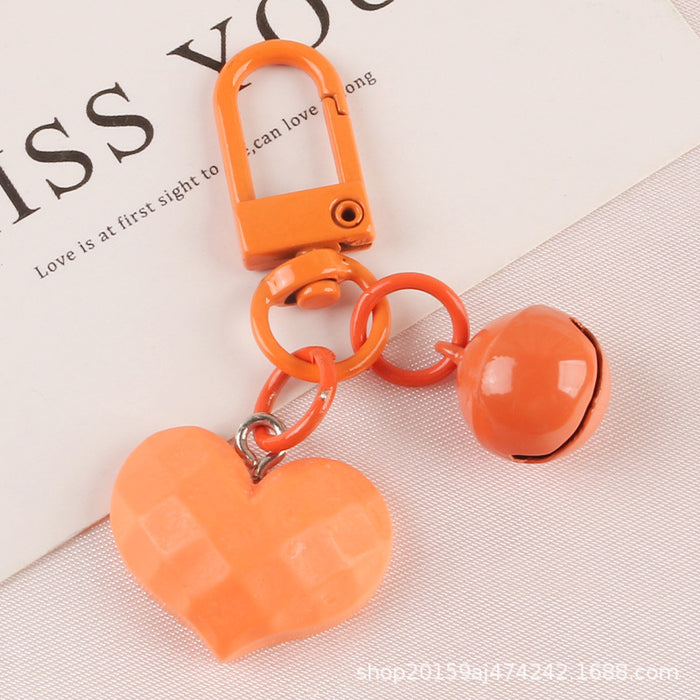 Jewelry WholesaleWholesale Resin Heart Shaped Bell Alloy Keychain MOQ≥2 JDC-KC-YiHan004 Keychains 伊菡 %variant_option1% %variant_option2% %variant_option3%  Factory Price JoyasDeChina Joyas De China