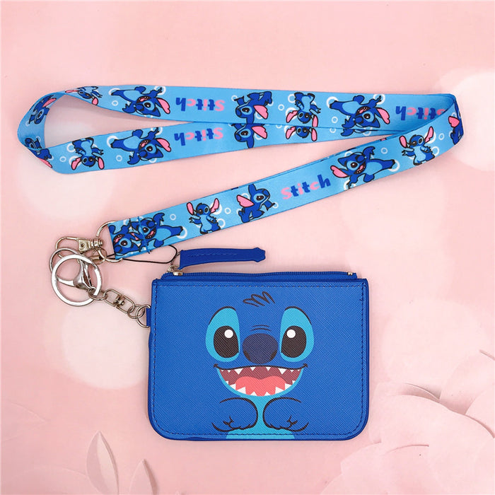 Wholesale PU Card Holder Coin Purse with Keychain Lanyard JDC-KC-YaLL001