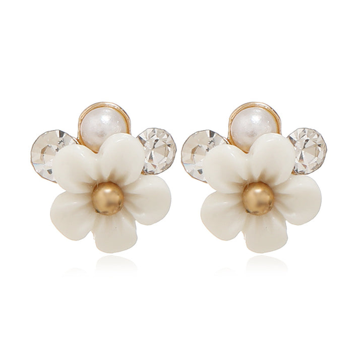 Wholesale Earrings Alloy Flower Pearls MOQ≥2 JDC-ES-KaiQ062