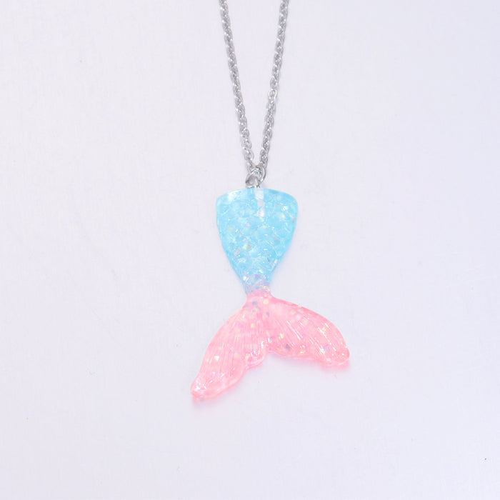 Jewelry WholesaleWholesale dazzling gradient mermaid tail titanium steel necklace MOQ≥2 JDC-NE-MB001 Necklaces 闵珀 %variant_option1% %variant_option2% %variant_option3%  Factory Price JoyasDeChina Joyas De China