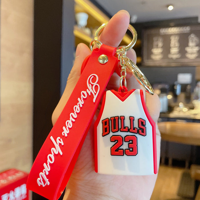 Wholesale Keychains For Backpacks Cartoon Fashion Basketball Jersey Keychain Creative PVC Epoxy Doll JDC-KC-JG236