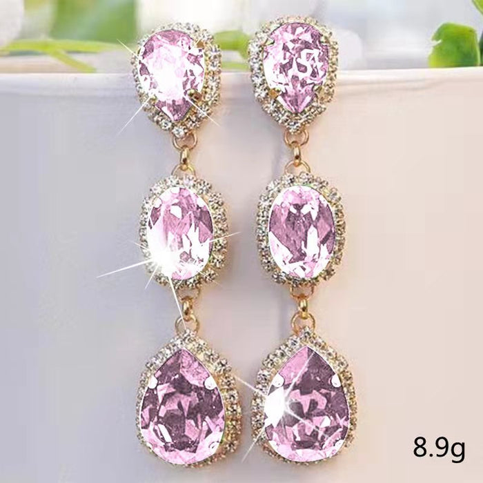 Wholesale Multicolor Stone Set Zircon Earrings JDC-ES-Chenrui014