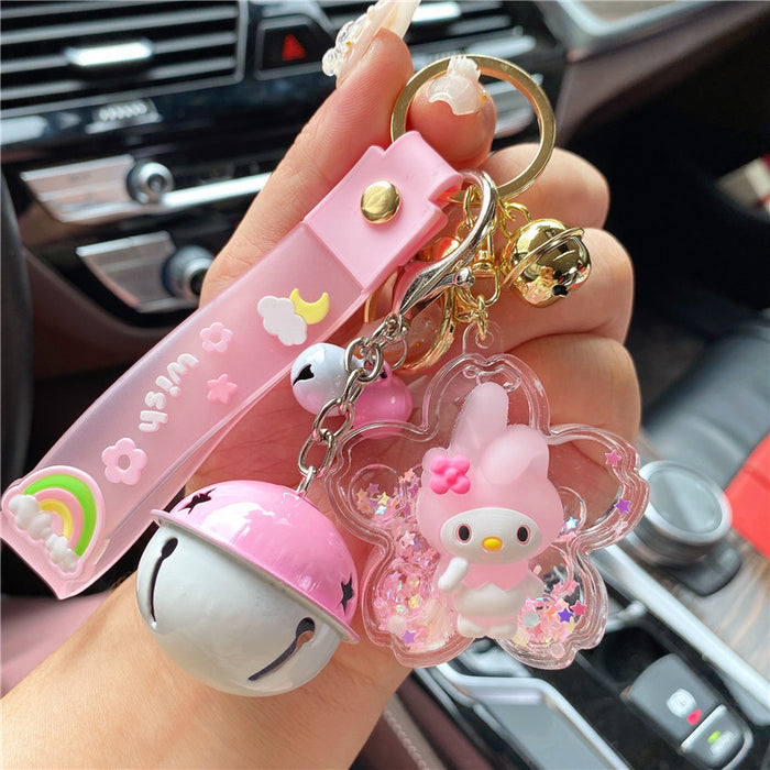 Wholesale Keychains PVC Acrylic Hardware Luminous Quicksand Bottle Cute Cartoon JDC-KC-TianC004