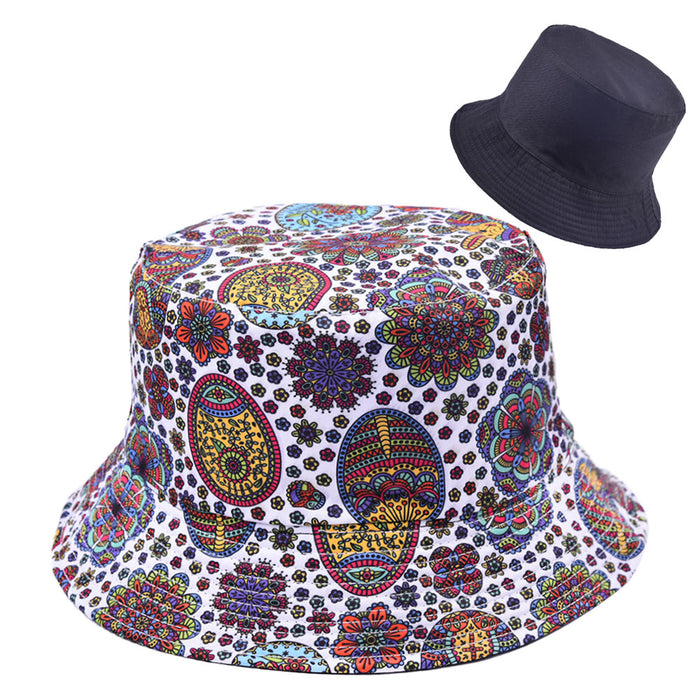 Wholesale Vintage Print Bucket Hat Reversible Sunshade MOQ≥2 JDC-FH-WenR019