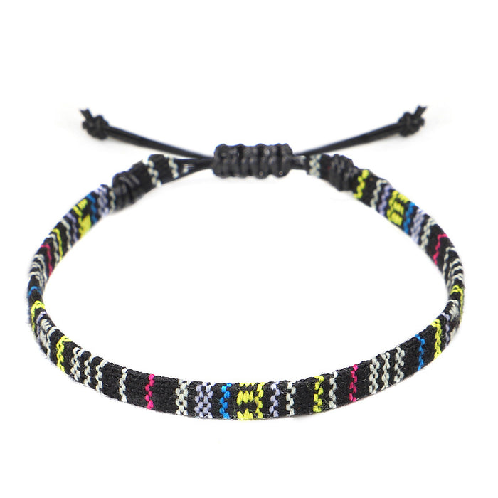 Wholesale Anklet Boho Anklet Hand Braided Rainbow Color Anklet LGBT MOQ≥3 JDC-AS-QiuX001