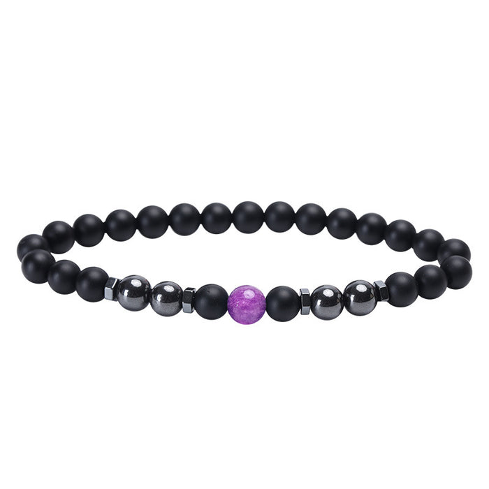 Wholesale Frosted Black Bead Magnet Anklet Retro Alabaster Color Stone Magnetic Anklet JDC-AS-JIai005