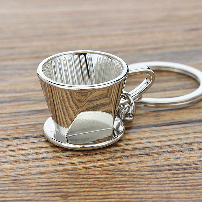 Wholesale Coffee Cup Moka Pot Coffee Appliance Zinc Alloy Keychain MOQ≥2 JDC-KC-XunXin006