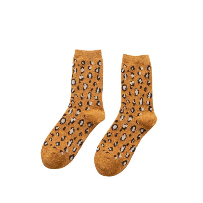 Wholesale Socks Wool Mid Tube Warm Thick Leopard Print JDC-SK-ChangShen002