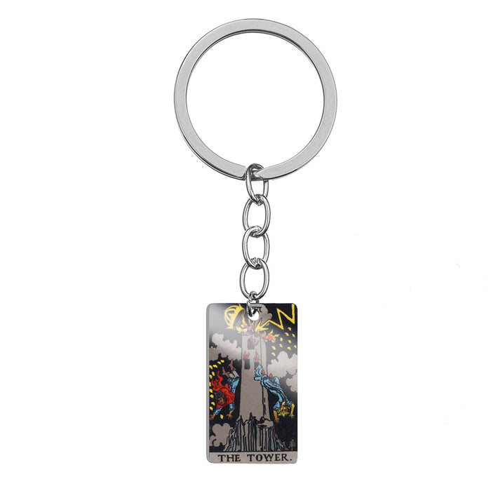 Wholesale Tarot Color Stainless Steel Keychain MOQ≥2 JDC-KC-HuanYu003