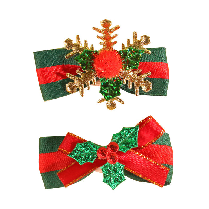 Wholesale Hair Clips Bow Metal Cloth Christmas JDC-HC-GangL003