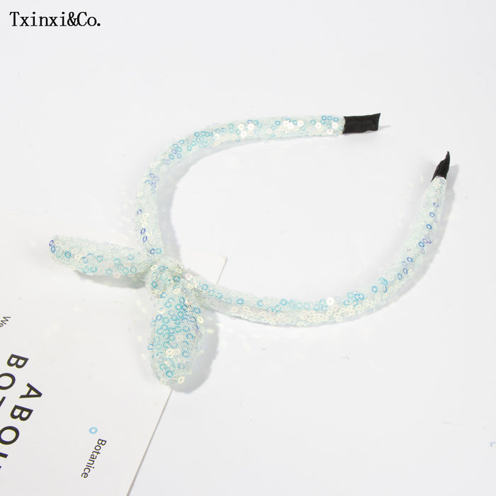 Jewelry WholesaleWholesale mesh Sequin rabbit ear headband JDC-HD-XinX003 headband 心喜 %variant_option1% %variant_option2% %variant_option3%  Factory Price JoyasDeChina Joyas De China