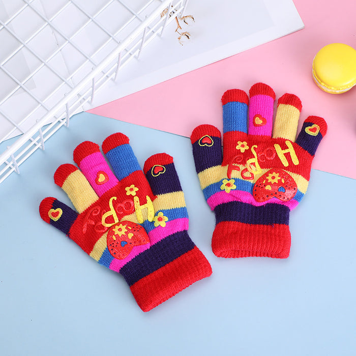 Wholesale Gloves Acrylic Cute Warm Cold Protection Children's Gloves MOQ≥2 JDC-GS-YiF004