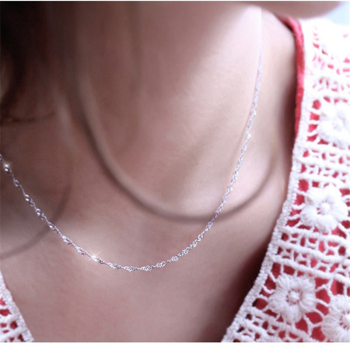 Jewelry WholesaleWholesale silver -plated necklace ladies water wave chain pendant JDC-NE-LongR005 Necklaces 龙瑞 %variant_option1% %variant_option2% %variant_option3%  Factory Price JoyasDeChina Joyas De China