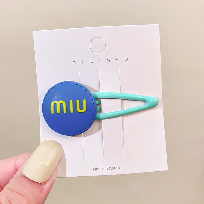 Wholesale miu bean cute little hairpin candy color letter hair rope JDC-HS-HShi002