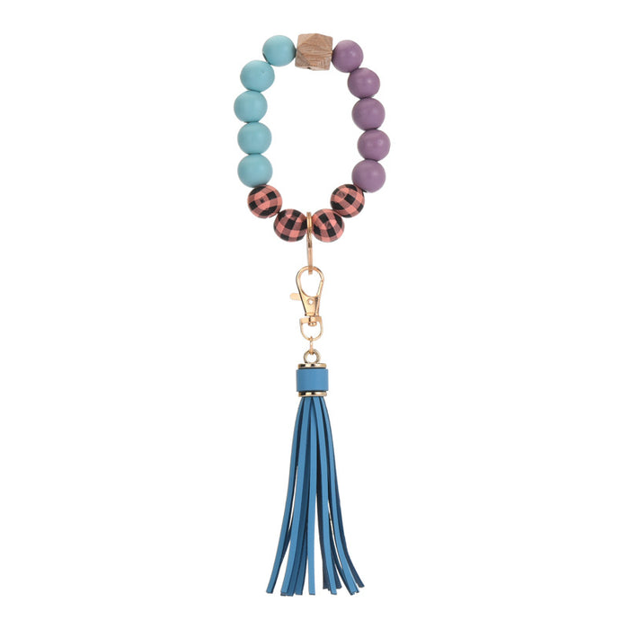 Wholesale Tassel Wood Beads Fashion Beads Bracelet Keychain JDC-KC-YPin012