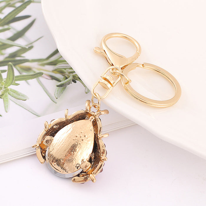 Wholesale Keychains Zinc Alloy Rhinestone Ladybug Cute MOQ≥4 JDC-KC-YuanFei002